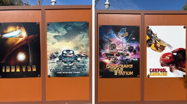 Poster Parodi Mobil ala Marvel Muncul di Disneyland California, Bikin Pengunjung Salah Fokus?