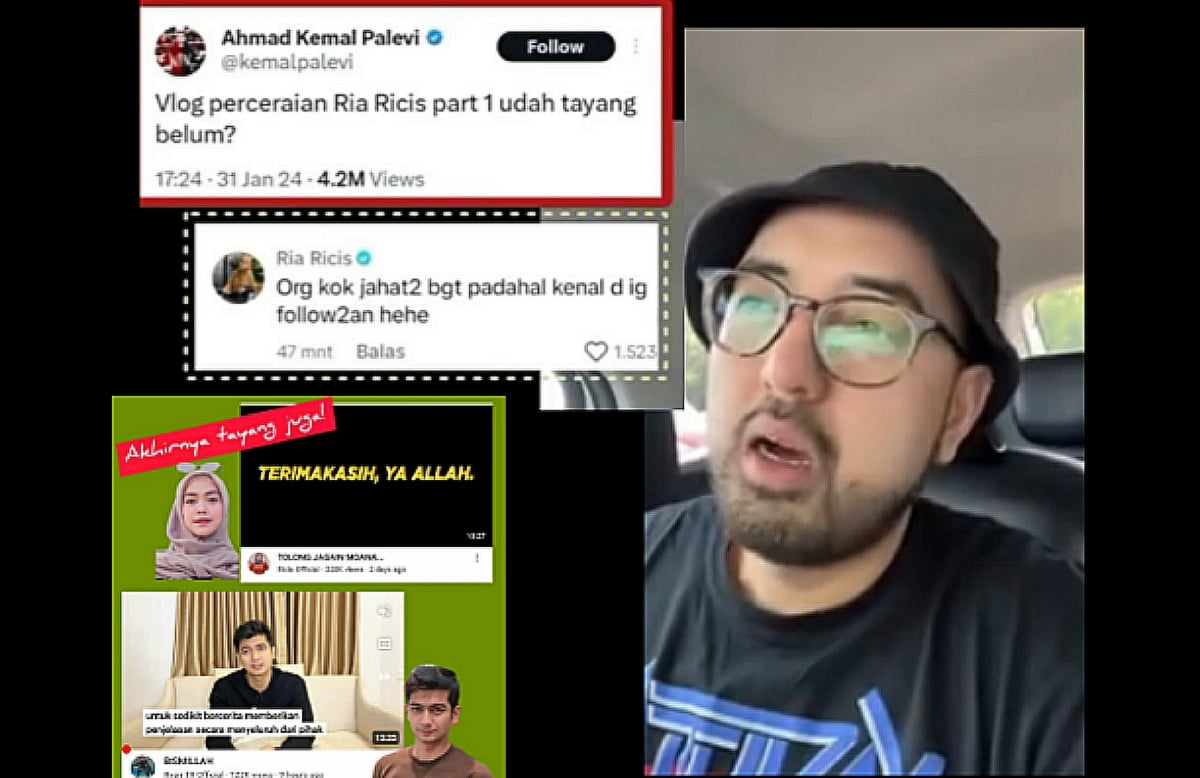 Dulu Dibully, Cuitan Komika Kemal Palevi Soal Konten Perceraian Ria Ricis dan Teuku Ryan Mendadak Ramai